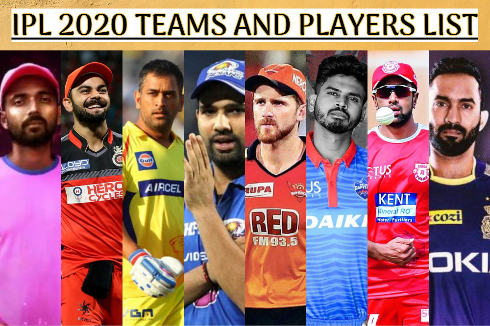 IPL 2020 Team Squads and Players List