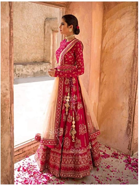 Pink Pearl Brush Lehenga