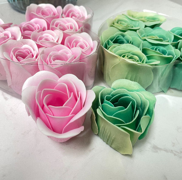 paper soap flowers as a creative gift idea